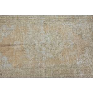 Alfombra turca Vintage Beige 3,6X4,9 pies Tejido plano de lana con patrón de retazos para decoraciones de sala de estar - Product Image 5