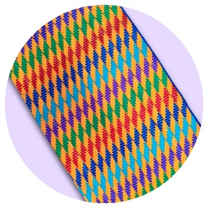 Tela Africana Tradicional Hecha a Mano con Tejido Jacquard Kente de Algodón para Diseño de Moda, 51 Pulgadas de Ancho - Product Image 1