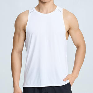 <b>Men</b> Dry Fit Tank Top Wholesale Reflective Fitness <b>Gym</b> Tank Top Side Splitrunning Sports <b>Vest</b> - Product Image 1