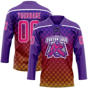 Services OEM, vente chaude, impression par sublimation personnalisée, séchage rapide, anti-bactérien, maillot de hockey 100% polyester avec noms d'équipe personnalisés - Product Image 6