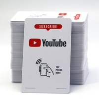 Carte NFC en PVC pour les médias sociaux avec puce NTAG215 13,56 MHz RFID, compatible avec Google Maps