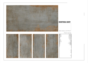 Azulejos de Porcelana Esmaltada MONTENA GRIS 600x1200mm, Estilo Europeo Moderno Rústico, Acabado Mate Antideslizante para Habitaciones y Hoteles - Product Image 2