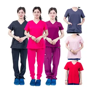 Penawaran Khusus kemeja atasan seragam scrub medis perawat rumah sakit/pakaian clinnic gaya sporty pasokan produsen SAOMAI-ODM/OEM