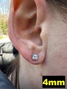 Best Offer Asscher Cut VVS Moissanite Diamond <b>Earrings</b> With Gold Plated 925 Silver Minimalist <b>Studs</b> <b>Fine</b> Jewelry For Women - Product Image 4