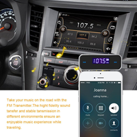Kit d'adaptateur audio pour transmetteur FM, transmetteur radio sans fil intégré 3.5mm Port auxiliaire pour voiture, téléphones intelligents, lecteurs audio