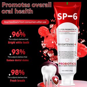 Pasta Dental Química Blanqueadora Probiótica SP-6, Fortalece el Microbioma Bucal, Blanquea, Elimina el Mal Aliento y las Manchas, Sin Flúor - Product Image 6