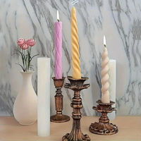 Moule à bougie colonne romaine Moule à bougie en silicone à colonne haute unique pour la décoration intérieure et la coulée de bijoux