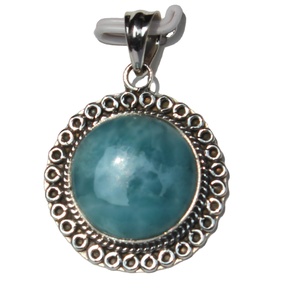 2023 collar con colgante de diseñador para hombre elegante cabujón de Larimar verde 925 piedras de cristal curativas de plata colgantes de moda encantos - Product Image 5