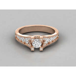 Bague solitaire en or 14 carats pour femmes avec diamant de laboratoire - Product Image 1