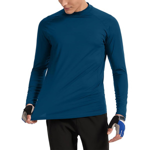 Men Long Sleeve <b>Mock</b> <b>Turtleneck</b> Pullover Top Custom Fit OEM ODM Warm Cotton Fashion Casual Layer - Product Image 2