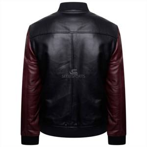 SEEBI Hommes Veste universitaire en cuir véritable en noir et marron blouson aviateur lettermen personnalisable pour une tenue décontractée - Product Image 2