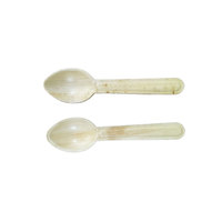 Cucharas Desechables de Hoja de Palma Biodegradables y Compostables, Ecológicas, de Fabricante Indio, 16 cm, Color Natural, para Fiestas y Viajes