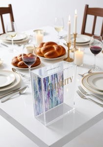 Elegante caja de colección de dinero de caridad Lucite: elegante caja de donación de acrílico para Tzedakah y la generosidad de la Comunidad - Product Image 4