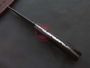 Cuchillo de caza de supervivencia al aire libre hecho a mano, cuchillos de acero de Damasco de alto carbono personalizados - Product Image 6
