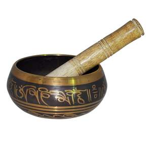 Bol musical en laiton fait main avec maillet en bois idéal pour la thérapie par le son, la méditation, la guérison et le flux d'énergie positive - Product Image 4