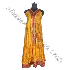SD002 Saree / Sari / Shari indien et pakistanais vêtements de l'Inde Hippy Boho longue Unique Cool Maxi indien Vintage Sari robe - Product Image 3