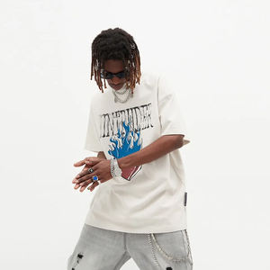 <b>Men's</b> Classic Oversized T-<b>Shirt</b> 100% Cotton Jersey Medium Weight Short Sleeves Ribbed Neck <b>Grey</b> Marl Color a Perfect Fit - Product Image 3