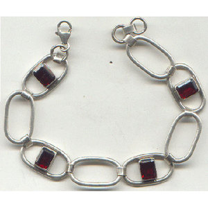 Women's Natural <b>Garnet</b> <b>Bracelet</b> in 925 Sterling Silver Shah Gems Cultural Collectible Jewelry - Product Image 1