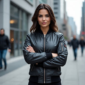 แจ็คเก็ตบอมเบอร์แบบมีซิปสำหรับผู้หญิงแจ็คเก็ตบอมเบอร์เสื้อแจ็คเก็ตแบบมีซิปสำหรับ MA1บินได้ - Product Image 3