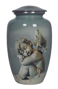 Urna de cremación de Metal con acabado de buena calidad de tamaño mediano para cenizas humanas, urna decorativa para cenizas de metal, urna funeraria para adultos - Product Image 4