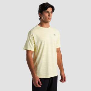 T-shirt léger en polyester jaune à séchage rapide, tricoté, imprimé en 3D, motif uni, méthodes d'impression sérigraphique et par sérigraphie textile - Product Image 3