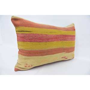 Multicolor Wool Kilim <b>18x18</b> Inch Decorative Accent Pillow Woven with Vintage Fluffy Leaves Pattern Fluffy Accent Cushion - Product Image 3