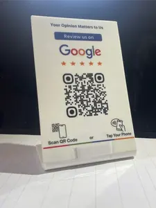 Support de présentation de table avec code QR et NFC intégré pour avis Google, 4 mm, premium, fabriqué avec de l'acrylique importé de 6 mm - Product Image 3