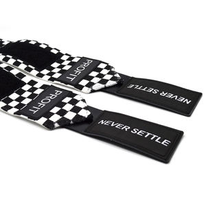 Muñequeras de alto rendimiento para adultos para levantamiento de pesas Protección de estabilidad óptima en negro blanco Hecho de nailon de goma de algodón - Product Image 3