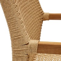 Chaise de salle à manger en bois de teck avec bras Finition naturelle pour intérieur et extérieur Fabriqué en Indonésie