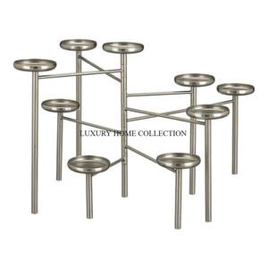 High Quality Large Size Table Candle Holders Wooden Base with Metallic Silver Ware and <b>Candlestick</b> Decoration Premium Quality - Product Image 5