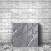 Carreaux de sol en porcelaine brillante ESTELLO BROWN 800x800MM / 32X32 Grade AAA+ Briques réfractaires modernes classiques pour intérieur