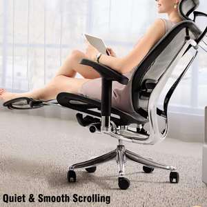 Roulettes modernes pour chaise de bureau (tiges de 10 mm et 11 mm) - 5 roulettes pivotantes robustes pour tous types de sols (noir) - Product Image 3