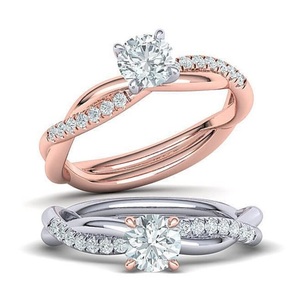 IGI Round Lab Grown Diamond <b>Ring</b> <b>14K</b> White <b>Gold</b> Lab Created Diamond <b>Ring</b> for Wedding and Engagement <b>Ring</b> or Band - Product Image 1