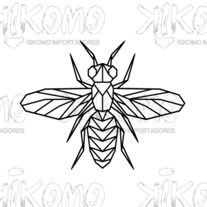 Cuadro Decorativo de Abeja Geométrica en MDF Negro - Product Image 3