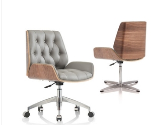 Silla de Oficina Giratoria de Diseño Moderno con Base de Acero Inoxidable, Respaldo Cruzado, Altura Ajustable, para Hogar, Computadora, Trabajo, Sala de Reuniones - Product Image 3