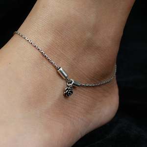 925 Silver <b>Anklet</b> Diamond <b>Gold</b> Plated Cute Bell Butterfly Pattern Nazakat Gulab Silver <b>Anklet</b> for Party Gift Christian Christian - Product Image 2