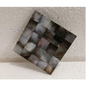 BLUE HALF Shaped Marble Coasters With Gold or Silver Natural <b>Wood</b> and Marble Mango coaster Made in India - Product Image 5