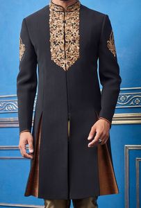 New Fashionable Black Golden Men Sherwani Suit Custom Made Winter OEM Cotton Man Shalwar Kameez for Boys - Product Image 2
