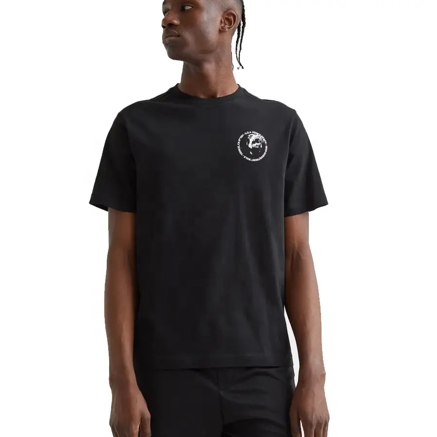 High Quality 2023 Design Men Black Color Custom Made Oversized Printed Design On Front And Back Men T Shirt