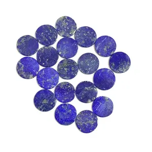 Natural Lapis Lazuli Flat Stone Coin 10mm Cabochon Gemstone Jewelry Making Stone Natural Top Color Vivaaz Gems Bulk Wholesale