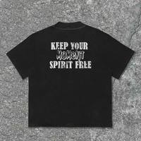 Service OEM personnalisé, T-shirt unisexe surdimensionné en coton lourd 100% tricoté, délavé à l'acide, de haute qualité, pré-rétréci, 300g, col rond