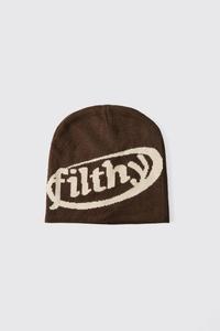 Custom Jacquard Knit <b>Beanie</b> with Text Logo Pattern Brown Acrylic Winter Hat Unisex <b>Streetwear</b> Warm Cap OEM Factory Supplier - Product Image 3