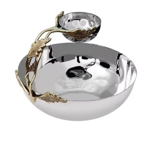 Support design martelé pour bol en acier inoxydable brillant poli aspect attrayant fait à la main concepteur fantaisie aspect brillant bol de vaisselle - Product Image 6