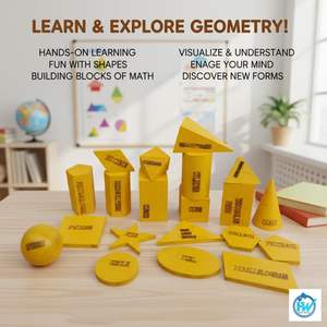 Ensemble de solides géométriques en bois, kit de modèles de géométrie en boîte, jouets mathématiques pour l'apprentissage, jouets d'enseignement Montessori, approvisionnement direct d'usine - Product Image 2