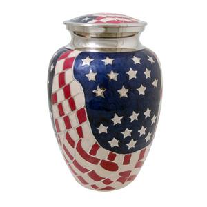 High Quality Brass Adult Cremation Urns With <b>Butterflies</b> <b>Sticker</b> And White Color Finished Metal Funeral Urns For Human Ashes - Product Image 2