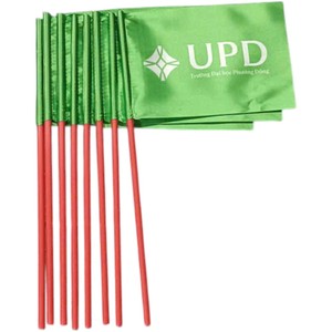 Bandera de Mano de Poliéster con Diseño de Círculo Rojo, Palo de Plástico, Portátil para Actividades Promocionales - Product Image 2