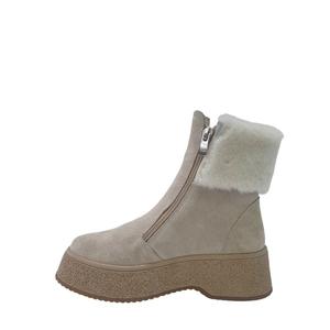 24101032 Albini modello di stivali giornalieri in vera pelle scamosciata e pelliccia da donna - Product Image 1