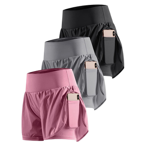 Shorts de yoga côtelés sans couture taille haute pour femme, style cycliste sportif, pour la gym, la course, l'entraînement, avec contrôle du ventre et taille élastique ajustée - Product Image 1