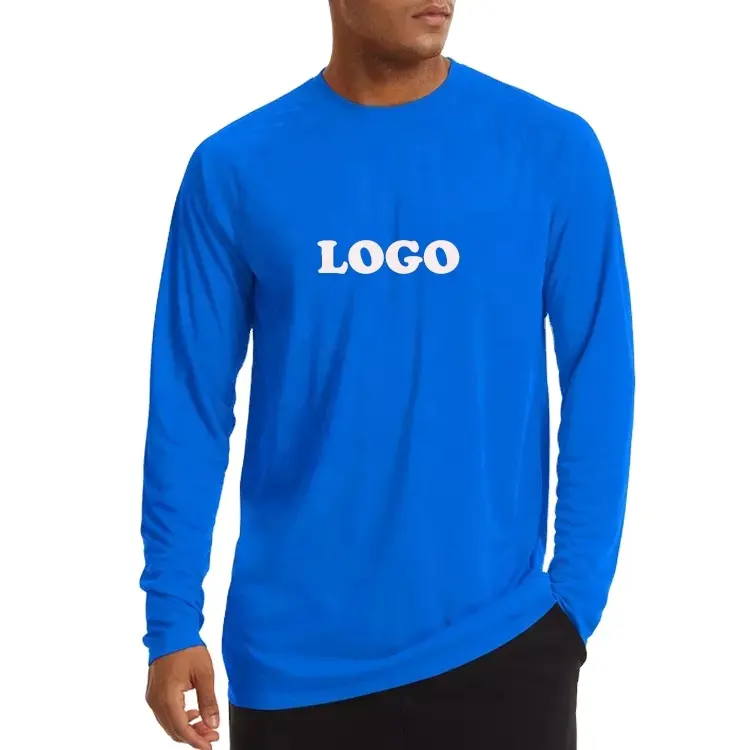 Custom Sublimation Print Men fitness breathable quick-drying t-shirt 100% Polyester T Shirt men long sleeve t shirt