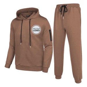 Ensemble de survêtements pour hommes Athletic 2 pièces uni décontracté avec fermeture éclair tenue de jogging à manches longues pour hommes - Product Image 6